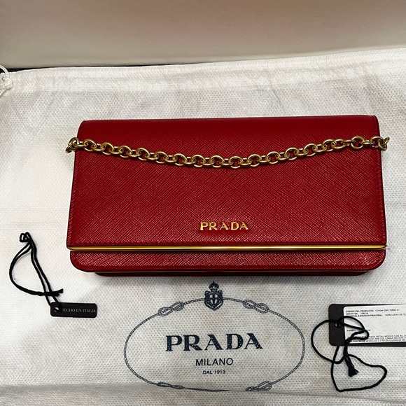 ONE OF A KIND - PRADA Mini Wallet Bag, Fiery Red - Picture 7 of 14